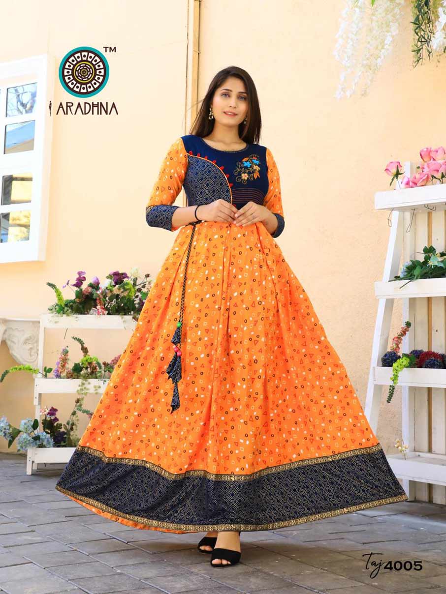 Taj Vol-4 Wholesale Round Printed Kurti Set Taj Vol-4 Wholesale Round Printed Kurti Set